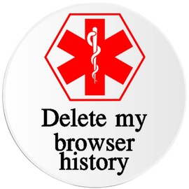 Delete My Browser History Medical Symbol - Circle Sticker Decal 3" x 3"