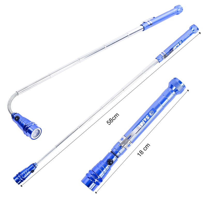 S&R Mini Flexible Magnetic Torch with 3 LED Extension 175-582