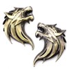 UpAuto 2pcs Cool Wolf Head Car Side/Rear/Front Decorations Badge Emblem