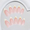 LWTZLW French Tip Press on Nails Medium Almond False Nails