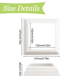 UFURMATE Post Base Cover 4Pcs 100x100mm Plastic Post Base Cover Plates White Square Railing Base Cover for Stair Handrail Fence