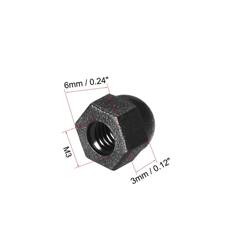 sourcing map M3 Cap Nut, Hex Acorn Dome Head Nuts