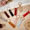 NICENEEDED 50 Pcs PU Leather Keychain Blanks Bulk, Laser Engraving