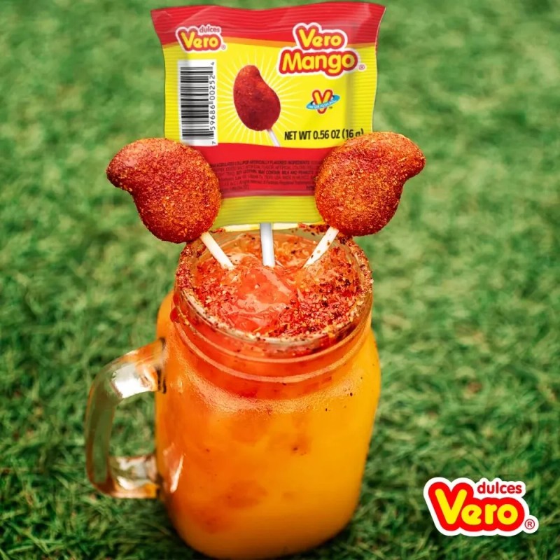 Vero Chili Pepper Powder Covered Mango Candy Lollipops Bag 40pcs