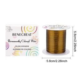 BENECREAT 20 Gauge/0.8mm Engraved Twist Gold Wire Textured Copper Wire for Ring Making, Beading Wrapping and Other Jewelry Craft