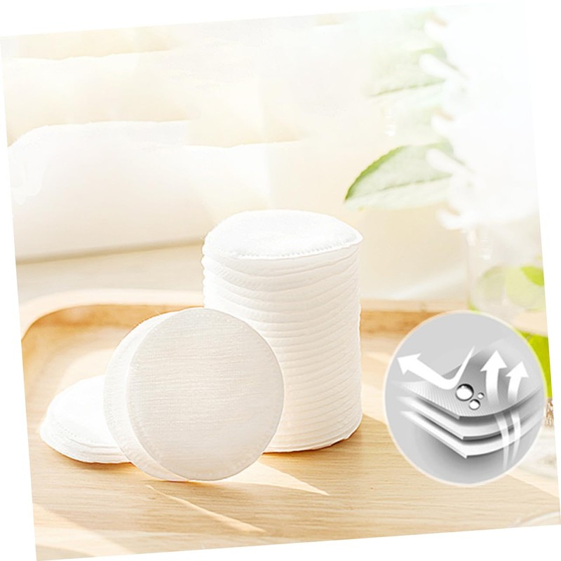 WOONEKY 60pcs Round Makeup Remover Pads Triple Layer Facial Pads