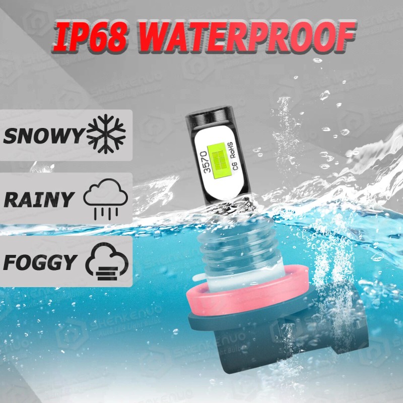 SHENKENUO 9005 H11 LED Headlight Super Bright Bulbs 8000K Ice