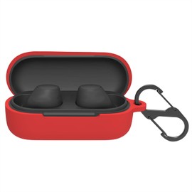 Leetoyi Protective Case Cover Compatible with Sony WF-C510,Shockproof Case with Keychain (Red)