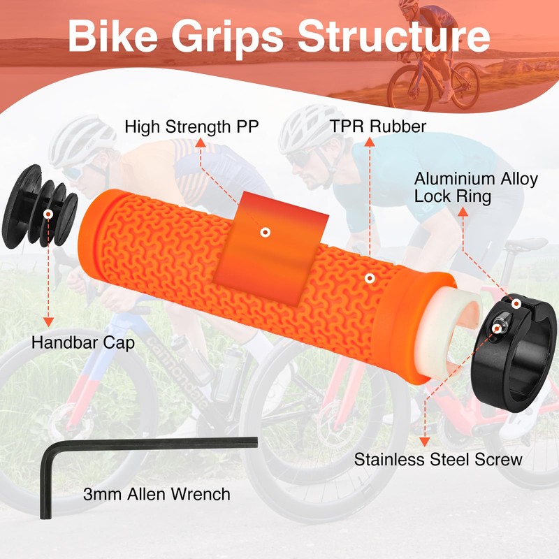 Rossivan Professional Bike Handlebar Grips,Mountain Bike Grips with Soft and