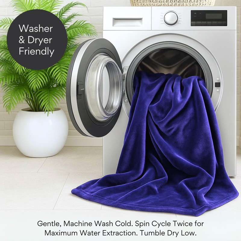Waterproof Blanket King Size (Indigo, 82x82") Absorbent, Leakproof Fleece Protector