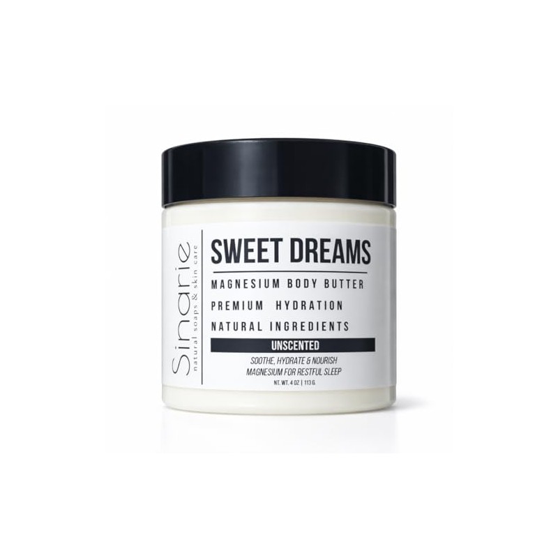 Sinarie- Manteca corporal emulsionada con magnesio Sweet Dreams, 4 oz,