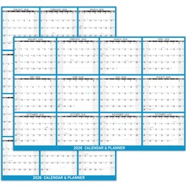 2026 Yearly Wall Calendar - Large Dry Erase Calendar for Wall, 23" x 35", January - December, 12 Months Folded Yearly Calendars 2026
