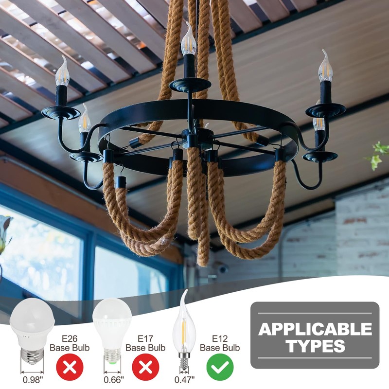 PATIKIL 5" Tall Candle Covers Sleeves, 10Pcs Metal E12 Chandelier