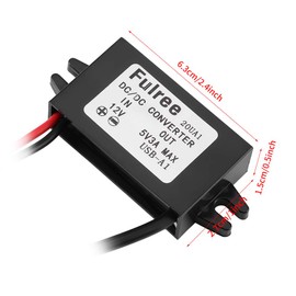 15 Watt Micro USB Converter Voltage Regulator DC-DC 12V to 5V 3A for Car with Female Panel Mount USB