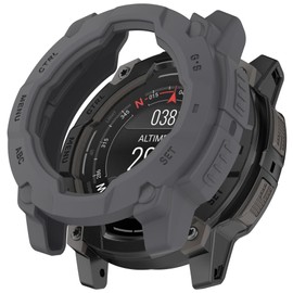 FTRONGRT Case Compatible with Garmin Instinct 3 50mm, Soft TPU, Anti-Scratch Watch Protective Case Compatible with Garmin Instinct 3 50mm. Grey