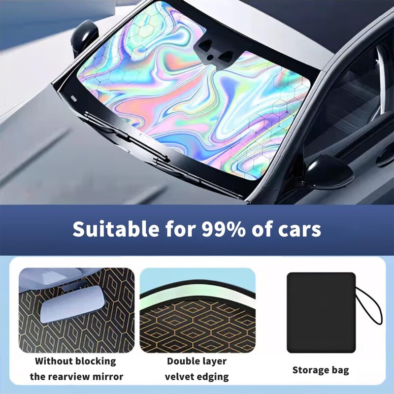 Kwak's Folding Car Windscreen Parasol, Shade for Trucks, SUVs, Van