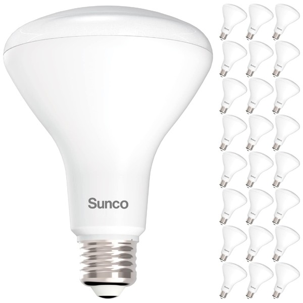 Sunco Lighting 24 Pk BR30 LED Bulbs, Indoor Flood Lights 11W Equivalent 65W 4000K Cool White, 850 Lumens E26 Base, 25,000 Lifetime Hours, Interior Dimmable Recessed Can Light Bulbs - UL & Energy Star