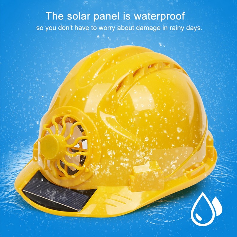 Outdoor Safety Helmet with Solar Power Fan Working Hat Construction