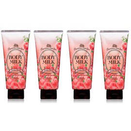 Kose Precious Garden Body Milk, Honey Peach, 7.1 oz (200 g) x 4 Packs