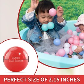 Ball Pit Balls for Kids, 500 pcs 2.15 Inches Small Size Thicken Soft Plastic Crush Proof Ball Pit Balls BPA Phthalate Free Baby Toddler Toy Ball with 7 Color Rainbow Colors