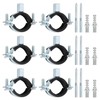 sourcing map 6 Pcs Adjustable Pipe Bracket Clamp, 1-1/4"(32mm) Wall