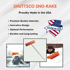 Snow Rake/Snow Broom with Pole - 48” Pole with 18" Head. - Auto Dealer Quality Shuttsco USA! #105 Commercial Grade