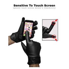 GARGOYLE BELLS Motorcycle Gloves for Women Men Tactical Leather Golves with Touchscreen Fingers for Hunting Training Shooting Outdoors (Black-2Pack, Large)