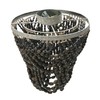 Creative Co-Op 2-Tier Draped Wood Bead Semi-Flush Mount Ceiling Light