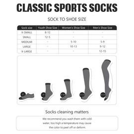 Panitay 2 Pairs High Football Socks Sport Multiple Sizes over the Knee Baseball Socks Extra Long for Boys Girls Women Men (Black and White,S)