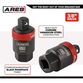 ARES 36004-3/8-Inch Drive Ratcheting Breaker Bar Adapter - Converts Breaker Bar or Sliding T-Handle into Ratchet - Reversible Ratcheting Mechanism with Anodized Switch Collar