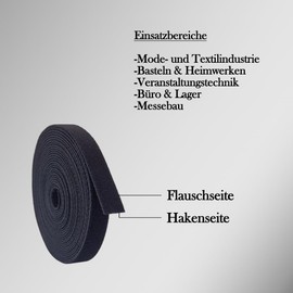 Kstar Double-Sided Velcro Tape 25 mm x 4 m in Black - Velcro Cable Tie Roll for Bundling & Fixing - Cut to Size Reusable - Cable Management & Cable Organiser for Home, Office & Workshop