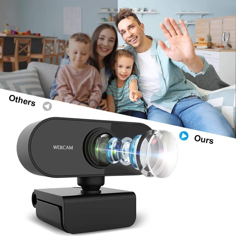 Webcam with Microphone, 30FPS Full HD 1080P Webcam Video Camera