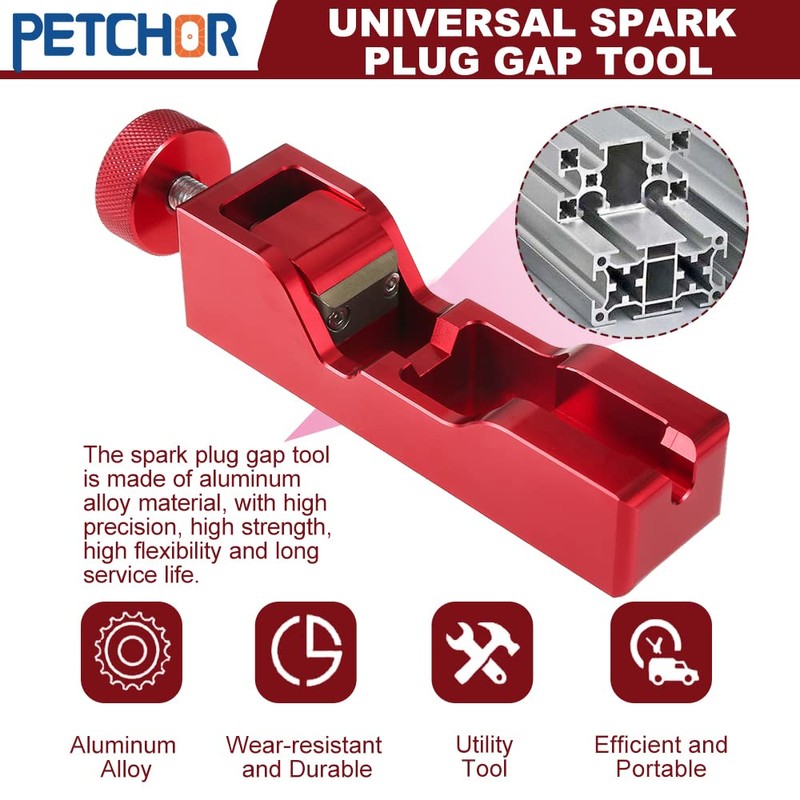 Universal Spark Plug Gap Tool with Feeler Gauge, Spark Plug