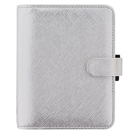 FILOFAX Saffiano Metallic Pocket Organiser Silver 2025