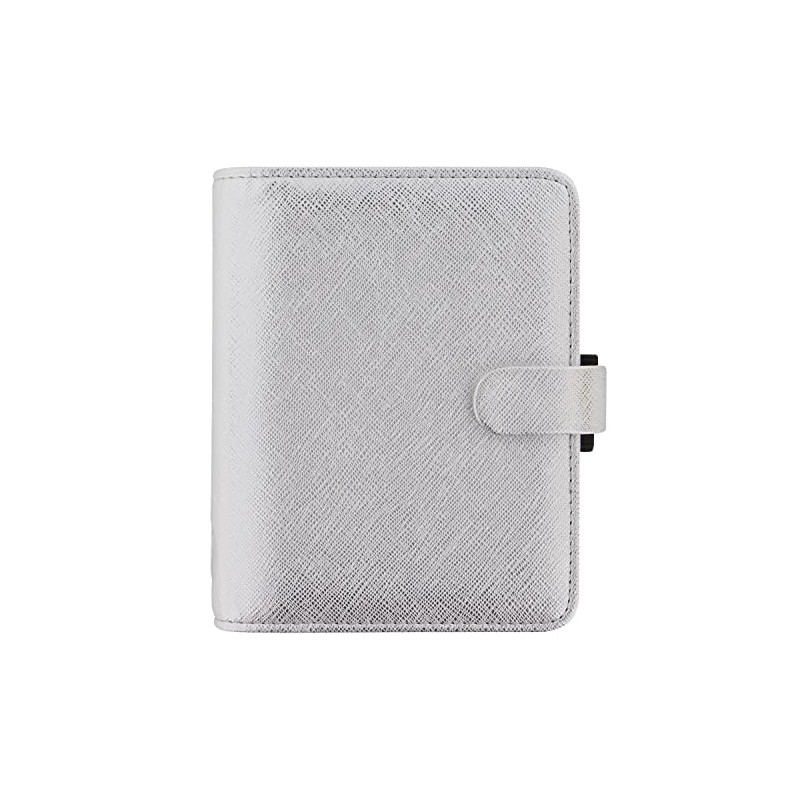 FILOFAX Saffiano Metallic Pocket Organiser Silver 2025