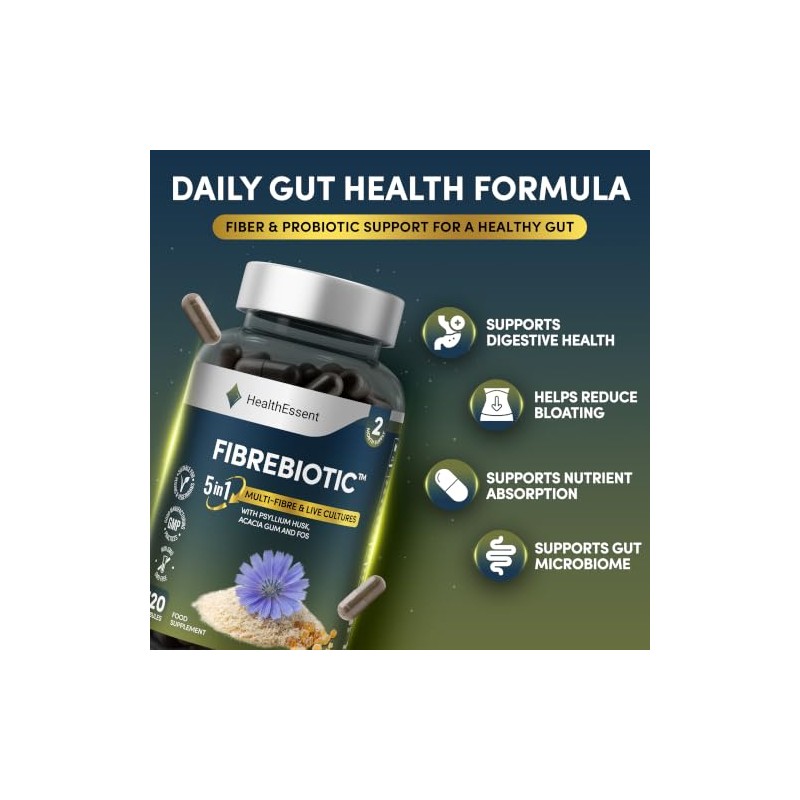 HealthEssent Multi-Fibre Bio Cultures 5500mg + Psyllium Husk Acacia Gum