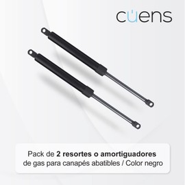 Set of 2 Shock Absorbers or Gas Springs for 1000-N-Canapés - M-8 Flange - Ideal for 120cm Canapés - Cuens