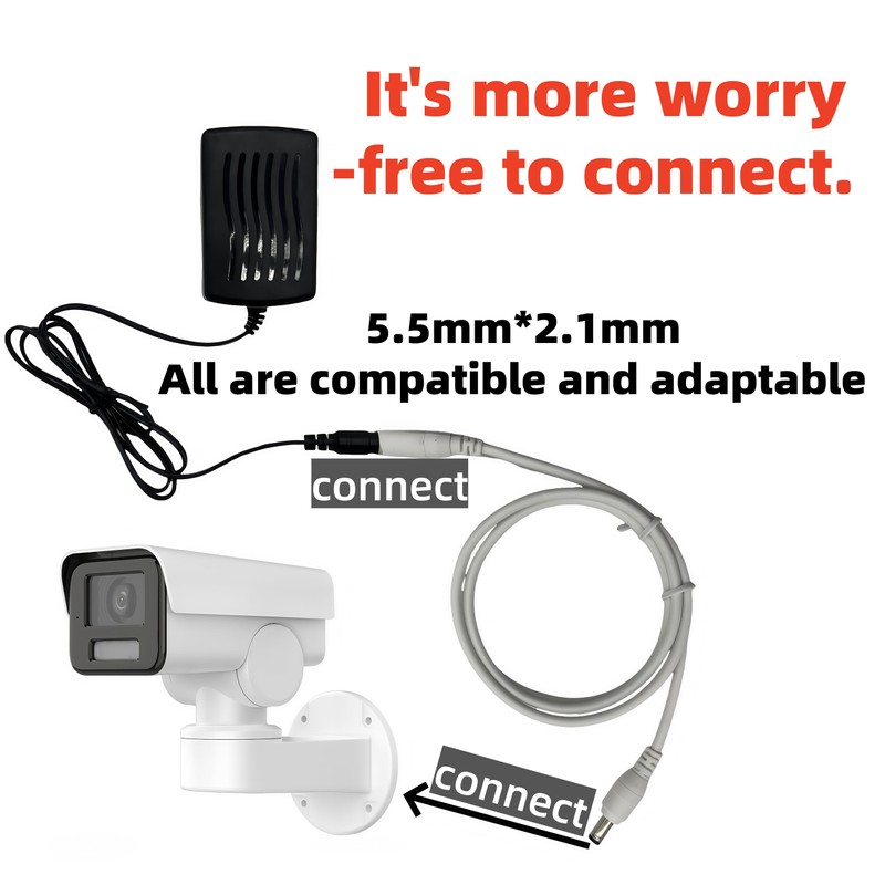 LETONDA DC Power Extension Cable, 12V CCTV Security Camera Cord,