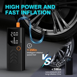 Tire Inflator Portable Air Compressor,150PSI Portable Tire Inflator for Car, Air Pump with Digital Pressure Gauge,20000mAh 4X Fast Cordless Electric Inflator Pump,for Car, Motorcycle,Bicycle,Tire More