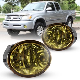 AUTOFREE Fog Lights for Tundra 2000-2006 (Not Fit Steel Front Bumper Models) Sequoia 2001-2007 with Bulbs 9006 12V 51W Driving Lamps Replacement Wiring Kit & Switch-1 Pair (Yellow Lens)