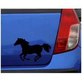 Samunshi® Horse Sticker 'Warina' in 7 Sizes and 25 Colours (10 x 6.4 cm Black)