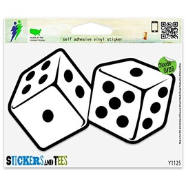 Dice Vinyl Car Bumper Window Sticker 5" x 3"