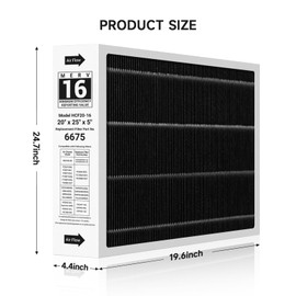 20x25x5 Air Filter X6675 Merv 16 Furnace Filter Compatible with LennoX6675 and Lennox HCC20-28 Furnace HVAC System 2 Pack (Actual Size: 19.7 x 24.7 x 4.4 In)