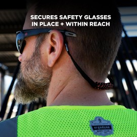 Ergodyne Skullerz 3280 Elastic Coil Eyewear Lanyard, Black