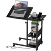 Hadulcet Adjustable C Table with Charging Station, Tiltable Desk C