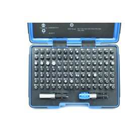 TEMO 100 Piece Impact Ready Security Bits Screwdriver Set Kit with 2 Quick Chucks and Phillips, Torx, Slotted Flat, Pozi, Hex, Tri-Wing Pozi Clutch, Spline, Square, Spanner, TORQ-Set, Torx Tamper Bits