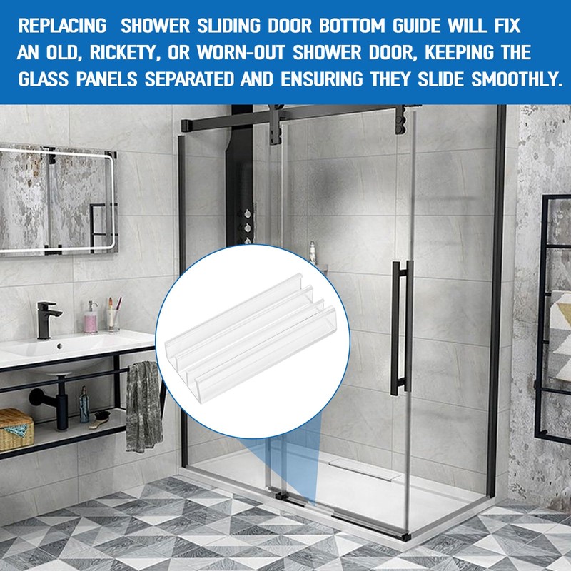 M6089 Shower Door Bottom Guide, Plastic Glass Shower Door Track