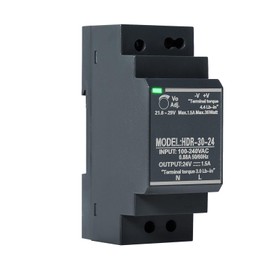 Jadeshay Power Supply Switching,DC24V 1.5A 30W Power Supply Single Phase Din-Rail Power Supply Transformer Universal for Ring Door Bell System and More,Input AC100V-240V Output DC24V