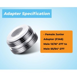 AVAbay FJA6 Male 13/16" -27T to Male 55/64" -27T Adapter - Female Junior - Chrome Plated Solid Brass, Fitting for Sink Tub Faucet, Water Filter System, Garden Hose Nozzle