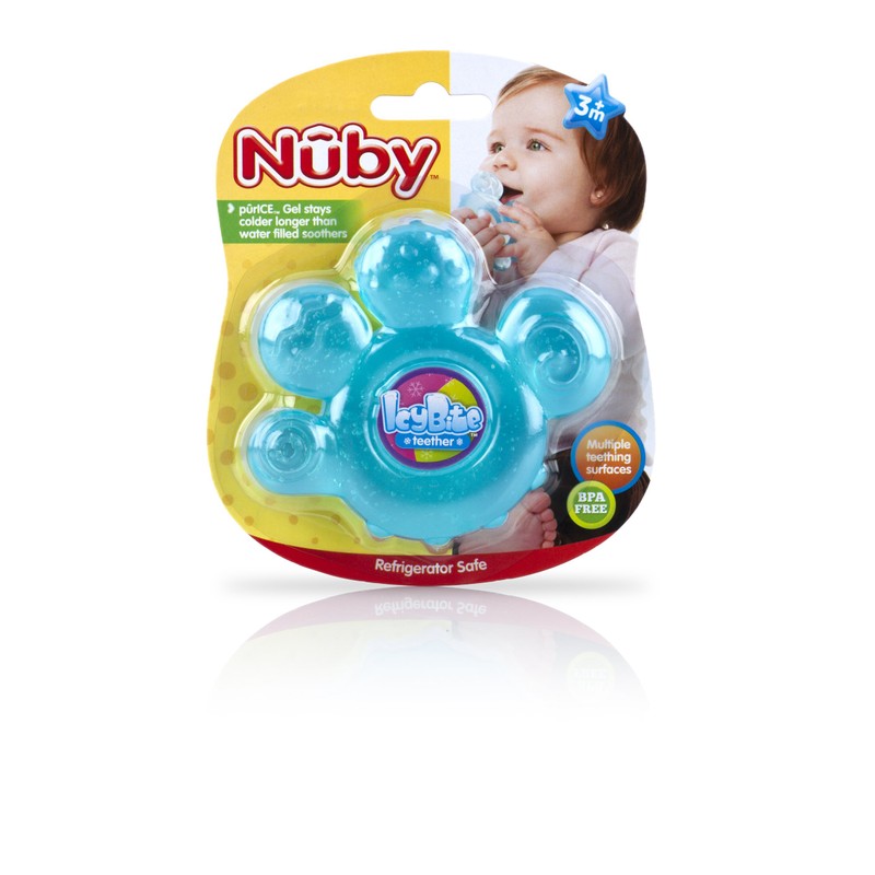 Nuby IcyBite Hand Teether, Colors May Vary